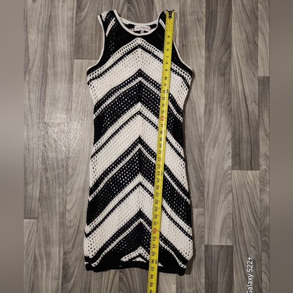 WILLOW & WIND Elegant Black and White Chevron Dress SZ M. - Picture 6 of 7